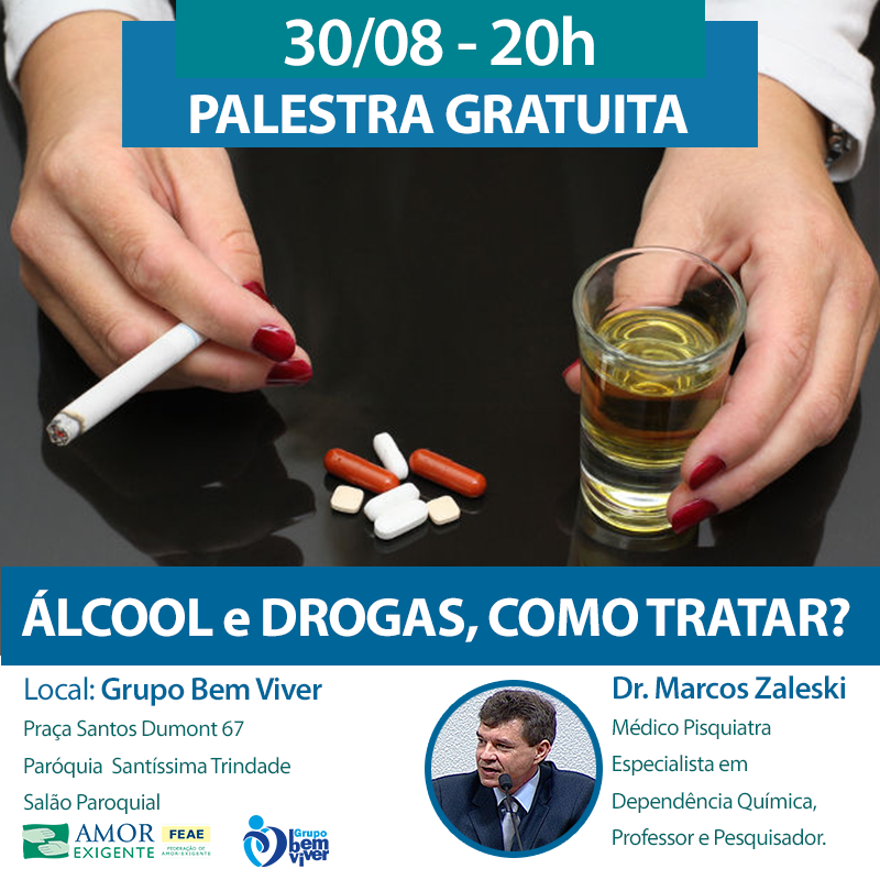 Amor exigente promove palestra gratuita sobre consumo de álcool e drogas