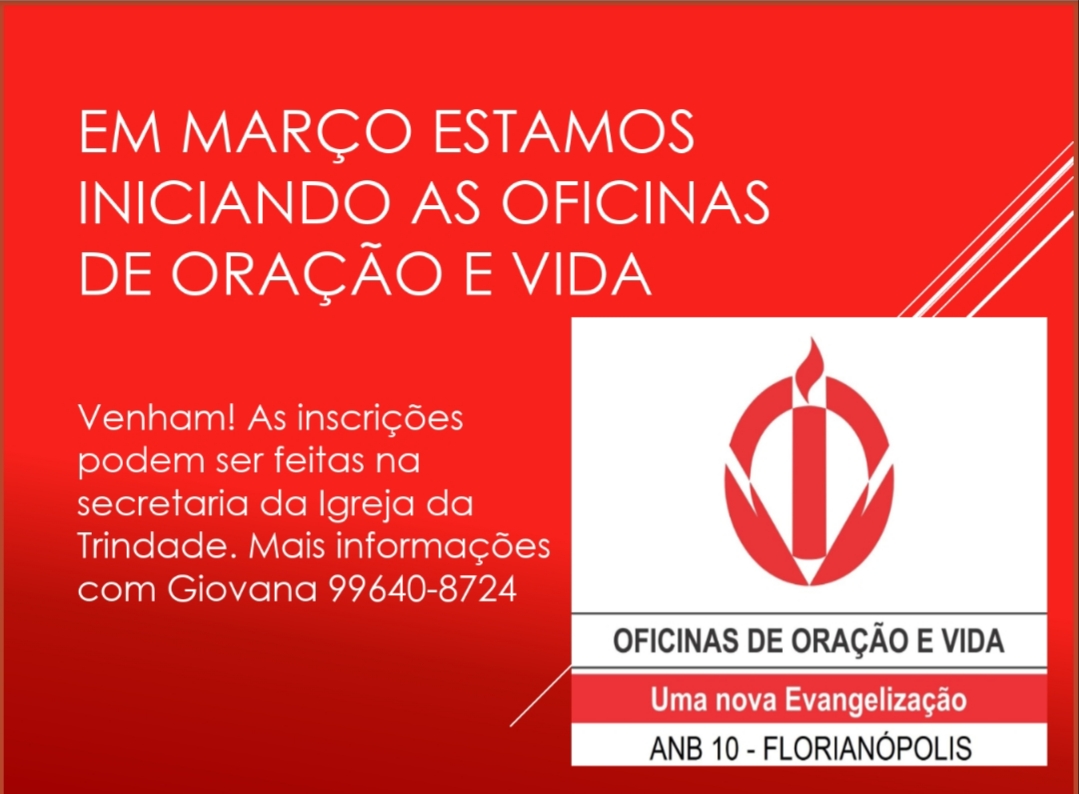 Oficinas de Oração e Vida iniciam este mês