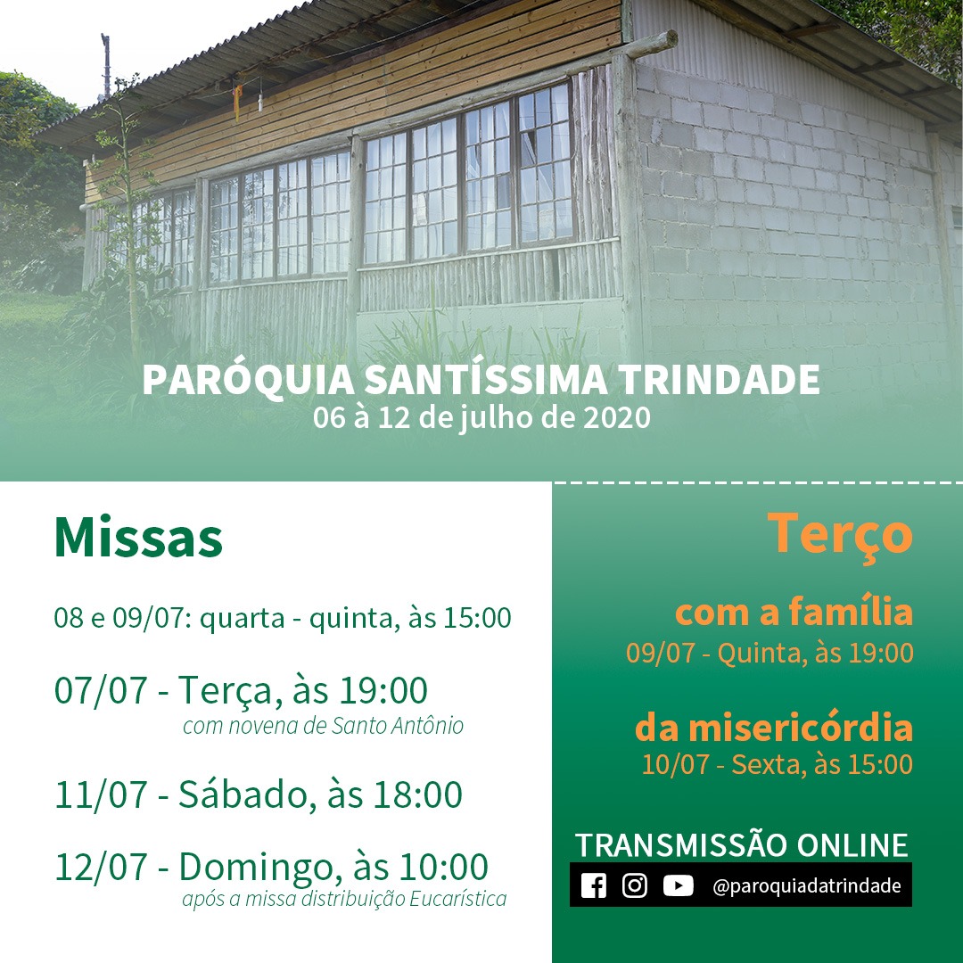 Programação ONLINE da semana