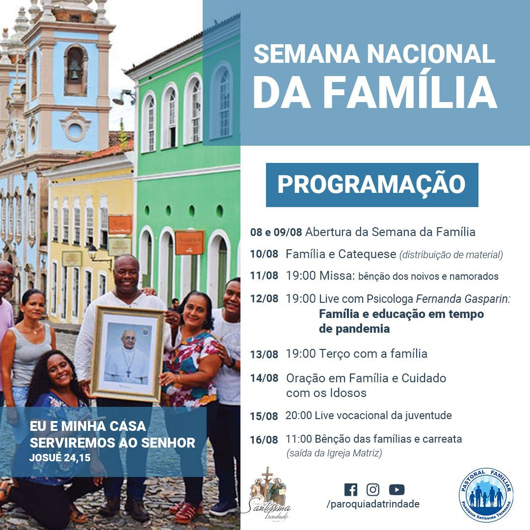 Paróquia vivencia Semana Nacional da Família 2020