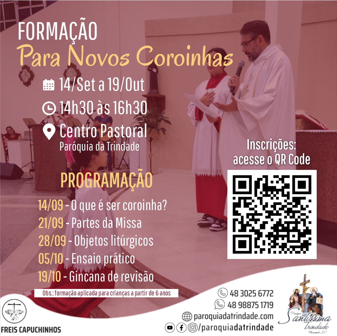 Paróquia da Trindade realiza curso de formação para novos coroinhas