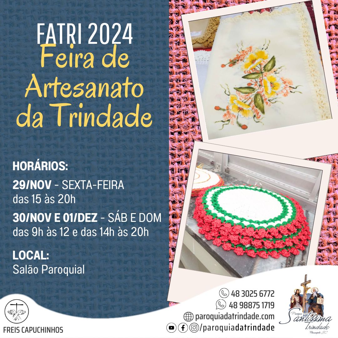 Feira de Artesanato da Trindade (FATRI) acontece no próximo fim de semana